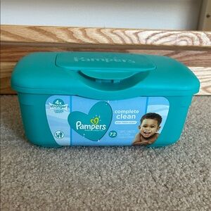 Pampers Complete Clean Baby Wipes empty container Vintage pop up refill box